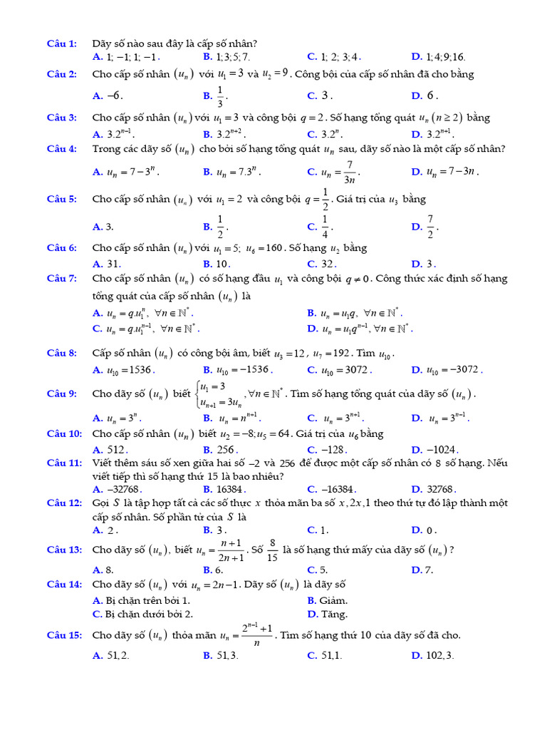 DÃY SỐ CSC CSN | PDF