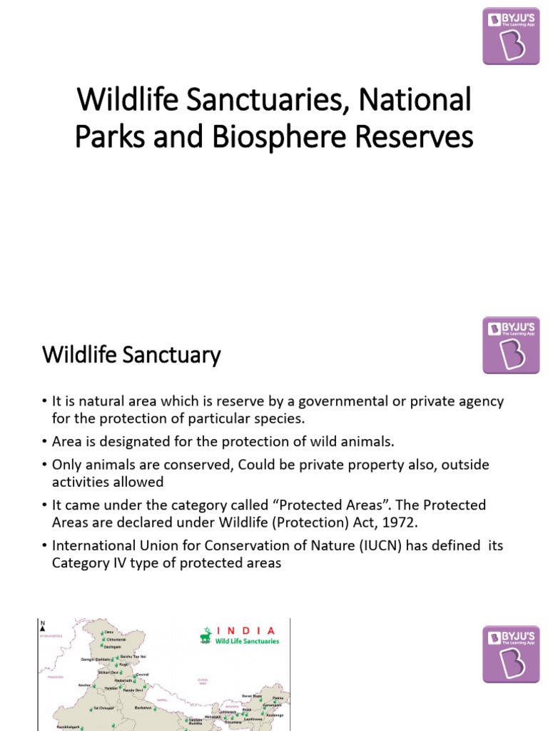 Wildlife Sanctuaries, National Parks and Biosphere Reserves | PDF