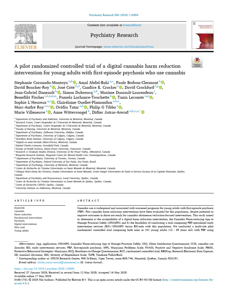 A Pilot Randomized Controlled Trial of A Digital Cannabis Harm 2025 ...