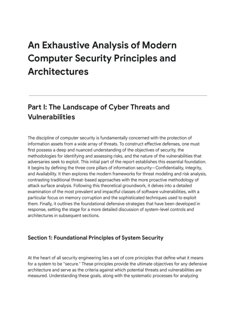 Modern Computer Security Principles Analysis | PDF | Computer Security ...