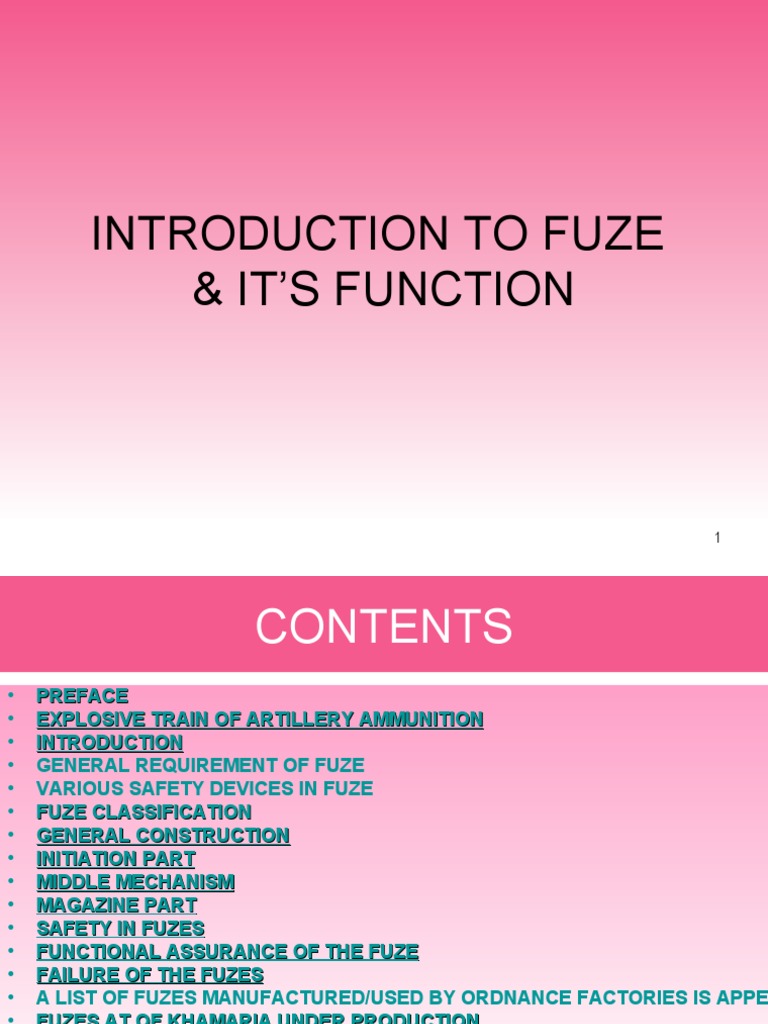 Overview of Fuze Types and Safety | PDF | Fuze | Shell (Projectile)