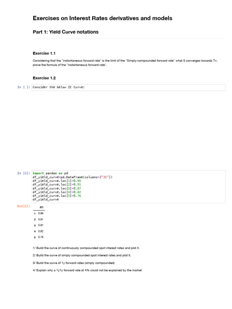 Interest Rate Derivatives Exercises | PDF | Financial Markets | Private ...