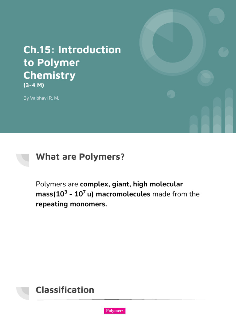 Overview of Polymer Chemistry Concepts | PDF | Polymers | Polymerization