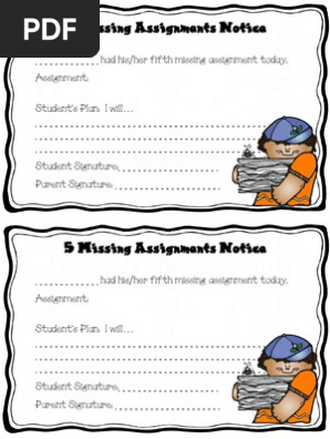5 Missing Assignments Notice