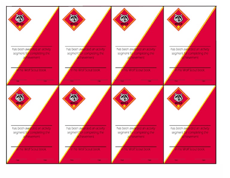 Wolf Scout Achievement Award Template | PDF | Self-Improvement