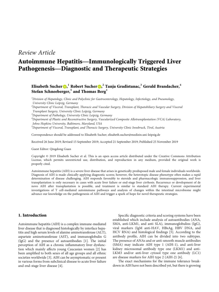 Autoimmune Hepatitis: Diagnosis & Treatment | PDF | Hepatitis | T ...