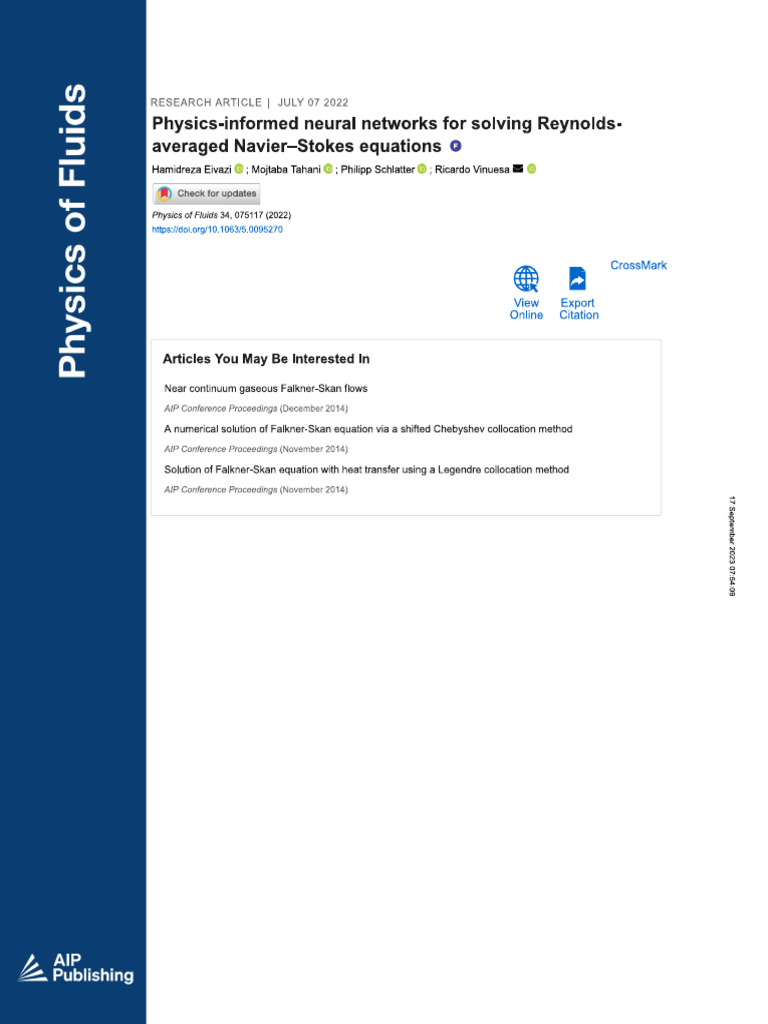 PINNs RANSs Equations | PDF