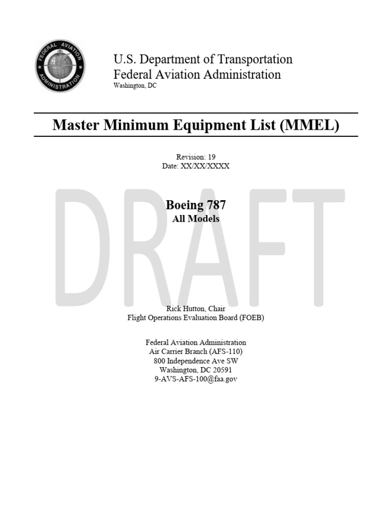 Boeing 787 MMEL Revision 19 Document | PDF | Transport | Aerospace