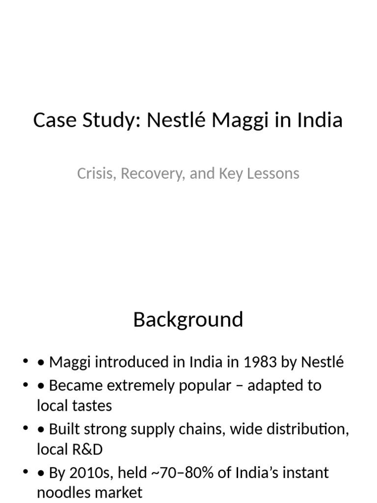 Maggi Crisis Recovery Case Study | PDF