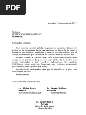 Carta Solicitud Dia De La Madre