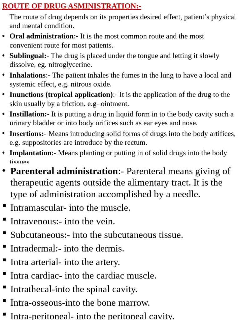 Routes of Drug Administration Explained | PDF | Clinical Medicine ...