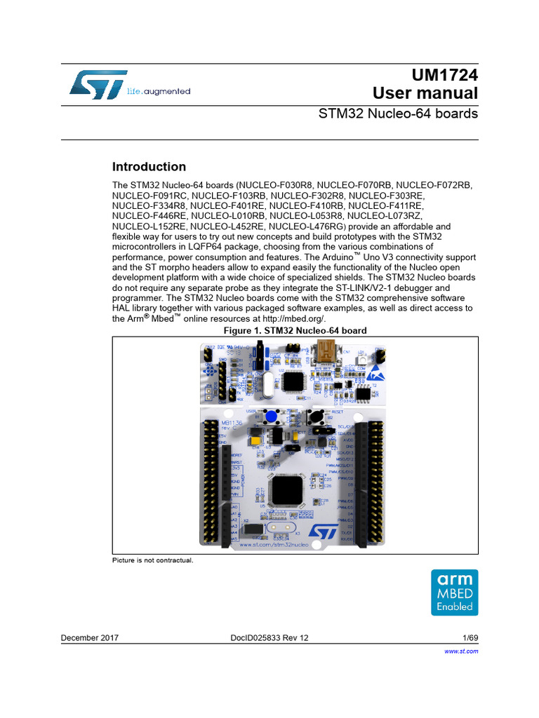 STM32 Nucleo-64 Boards User Manual | PDF | Booting | Computer Engineering