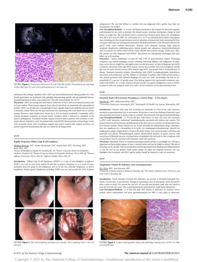 s3136 Metastatic Renal Cell Carcinoma Presenting.3140 | PDF | Medical ...