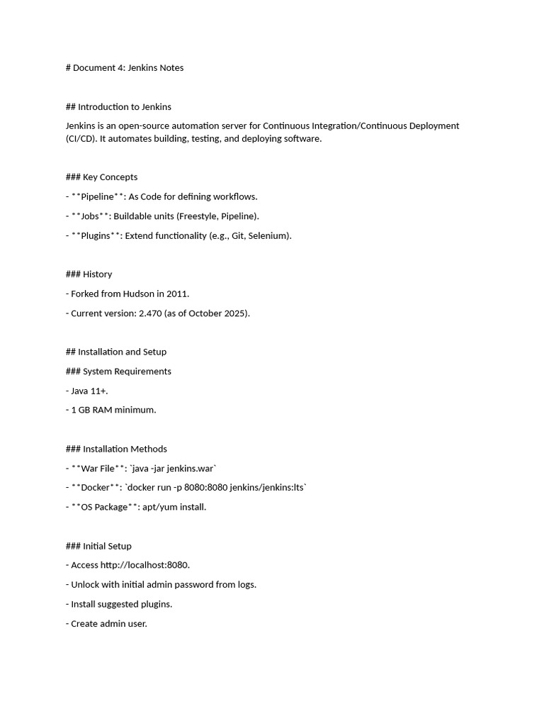 Jenkin Notes For Interview | PDF | Version Control | Computing