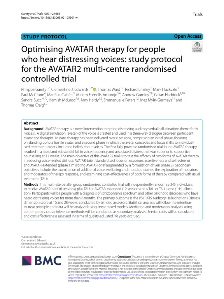 AVARTA - Distressing Voice | PDF | Psychosis | Psychotherapy
