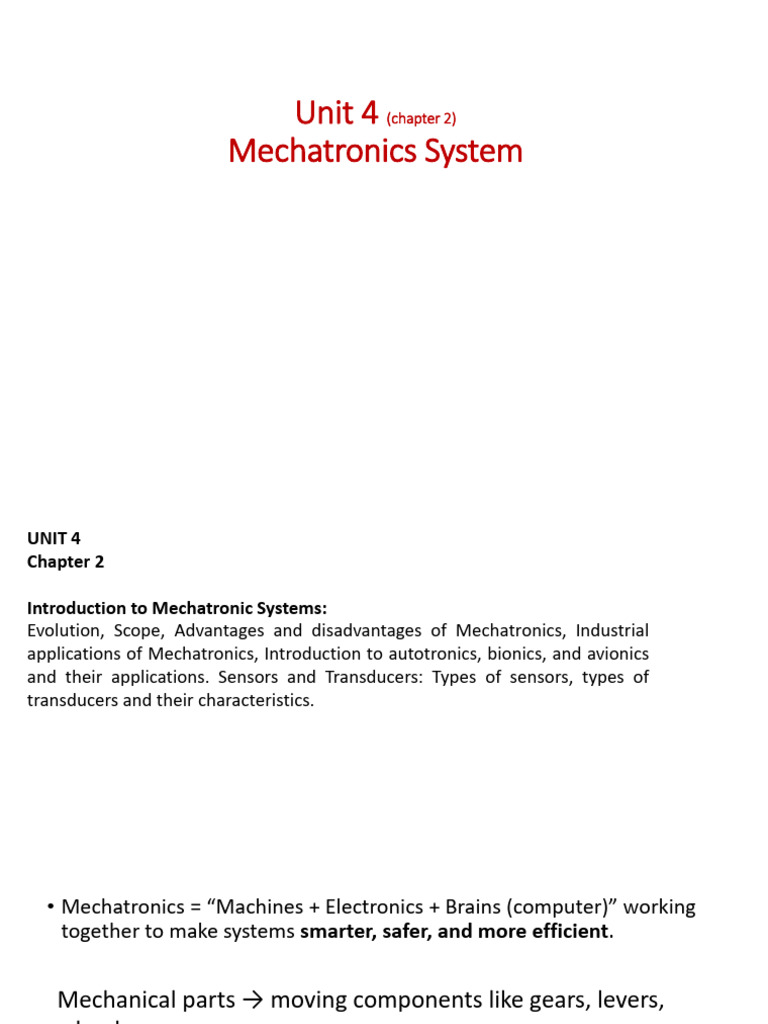 Introduction to Mechatronic Systems | PDF | Avionics | Mechatronics