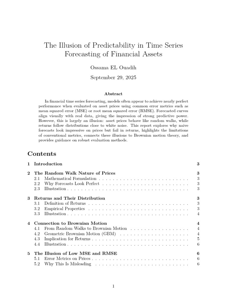 Illusion of Predictability in Financial Forecasting | PDF | Mean ...