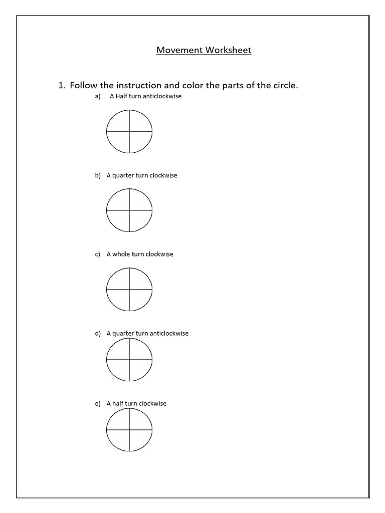 Movement Worksheet: Circle Turns | PDF