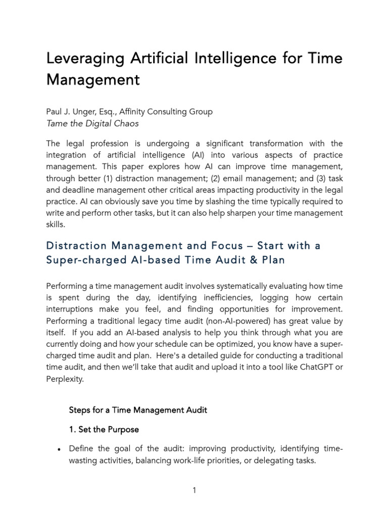 AI-Enhanced Time Management for Lawyers | PDF | Microsoft Outlook ...