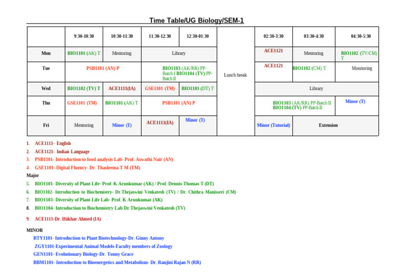 Weekly Biology Course Schedule | PDF | Chess Theory | Chess