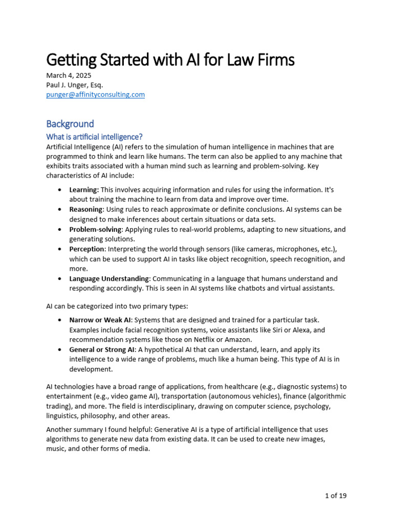 Getting Started With AI For Law Firms Materials | PDF | Artificial ...