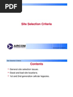 Site Selection Criteria