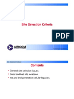 Site Selection Criteria