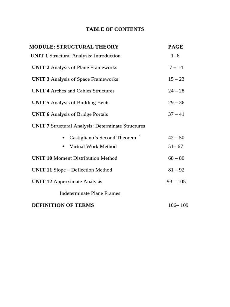 Structural Analysis Course Overview | PDF