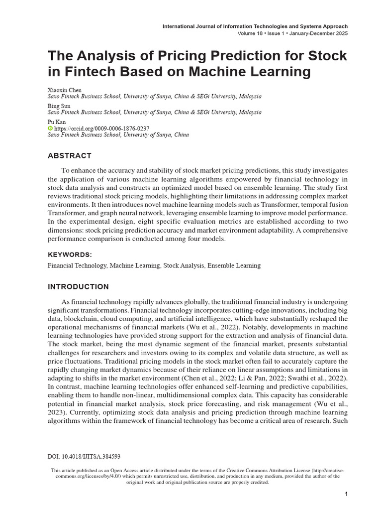 Machine Learning for Stock Price Prediction | PDF | Machine Learning ...