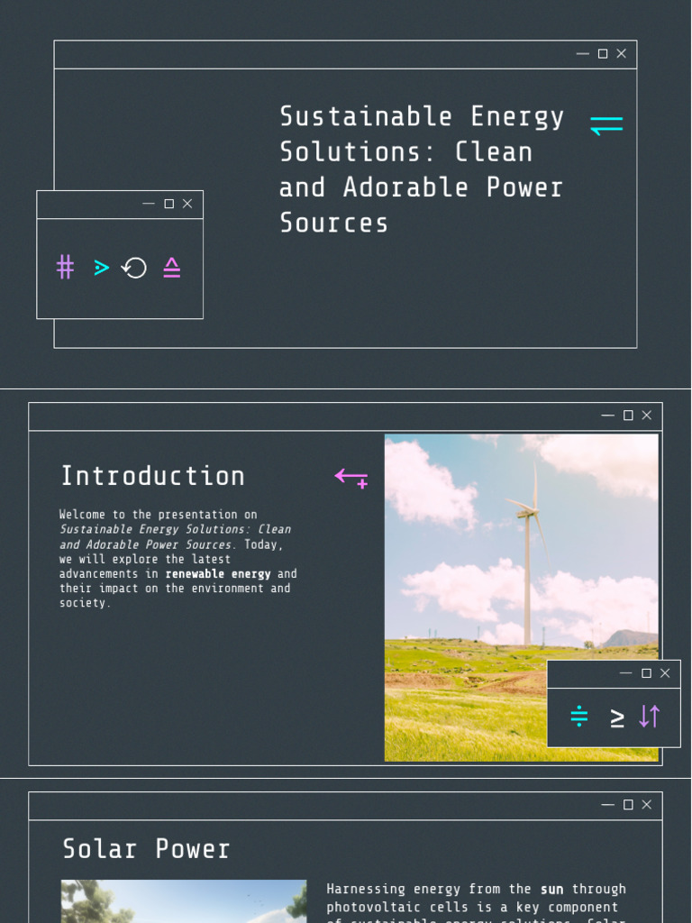 Slidesgo Sustainable Energy Solutions Clean and Adorable Power Sources ...