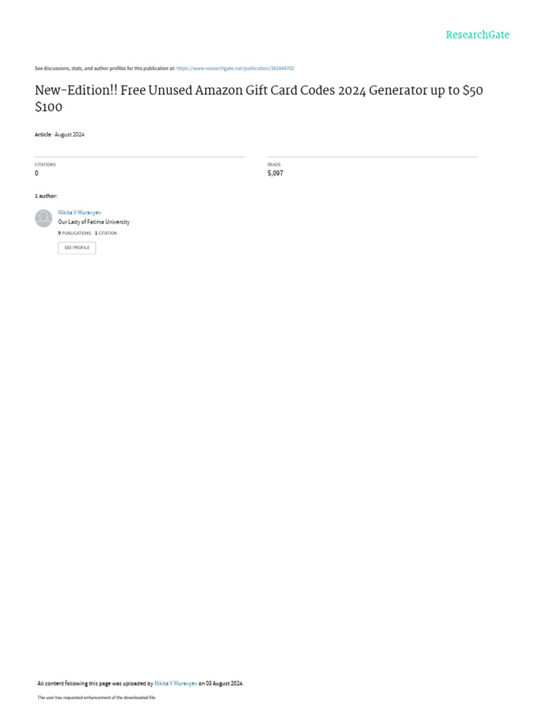 New-Edition FreeUnusedAmazonGiftCardCodes2024Generatorupto50100 | PDF ...