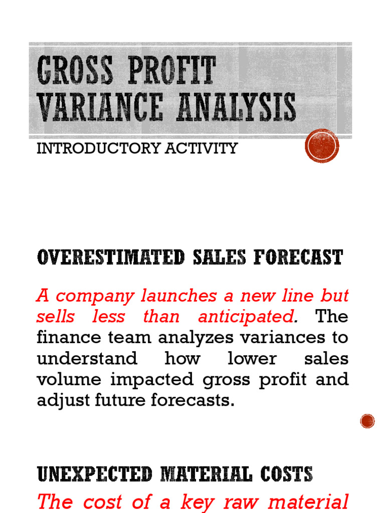 Gross+Profit+Variance+Analysis+ +scenario | PDF