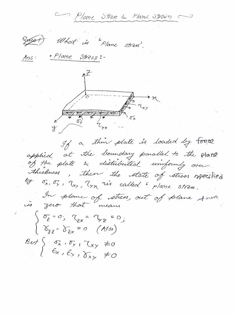 Plane Stress and Plane Strain | PDF