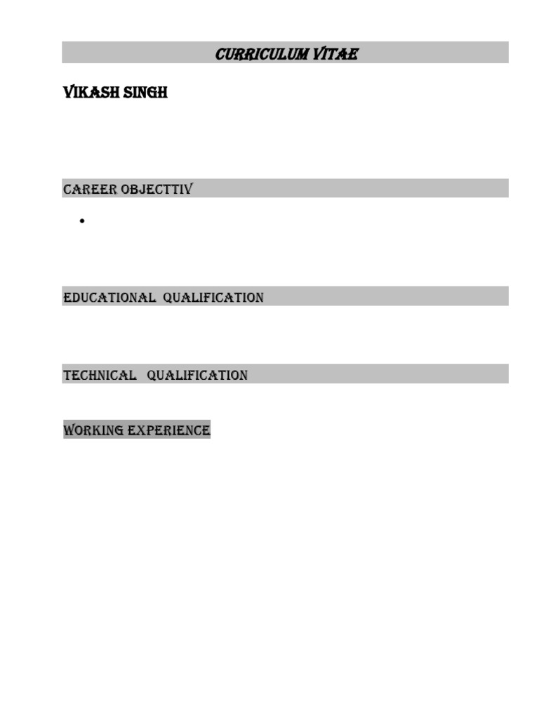 Vikash Singh - Professional CV Summary | PDF