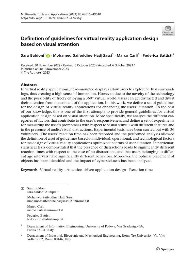 VR Design Guidelines for User Attention | PDF | Virtual Reality ...