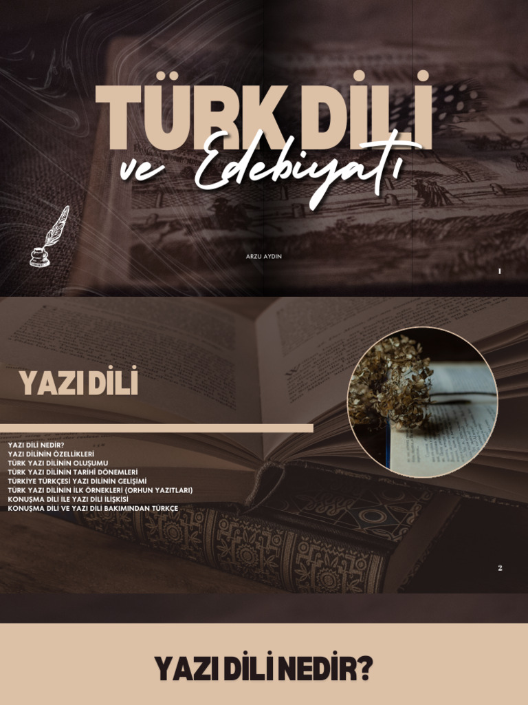 Türk Dili Ve Edebiyatı Sunumu Yazı Dili | PDF