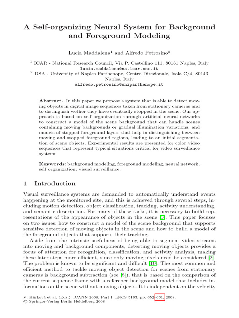 Self Organizing Neural Network for Background and Foregroune by ...