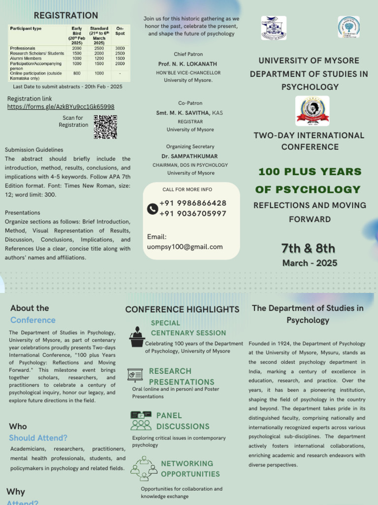 100 Plus Years of Psychology UOM DoS in Psy | PDF | Psychological ...