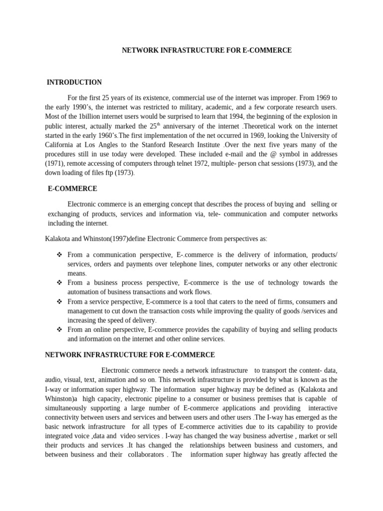 E-Commerce Network Infrastructure Guide | PDF | Computer Network ...