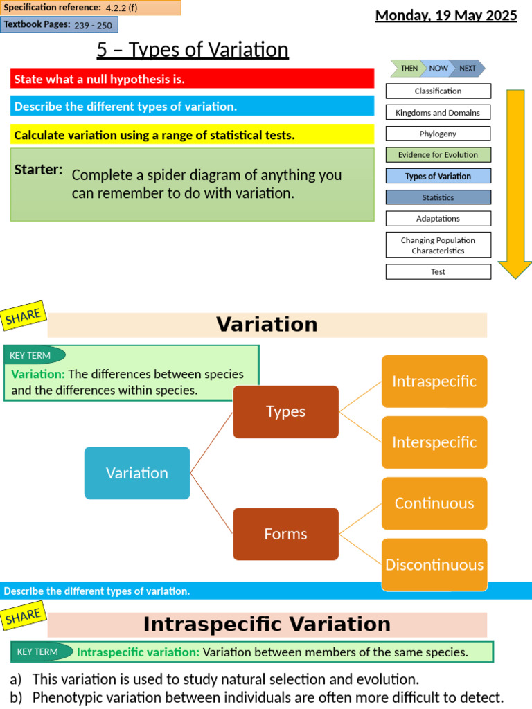 Types of Variation in Biology | PDF | Genetic Variation | Gene