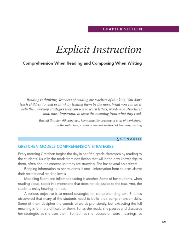 Chapter 16 Explicit Instruction MOT 9th Ed | PDF | Reading ...