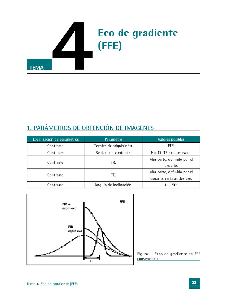 Eco de Gradiente FFE: Parámetros y Aplicaciones | PDF | Fase (ondas)