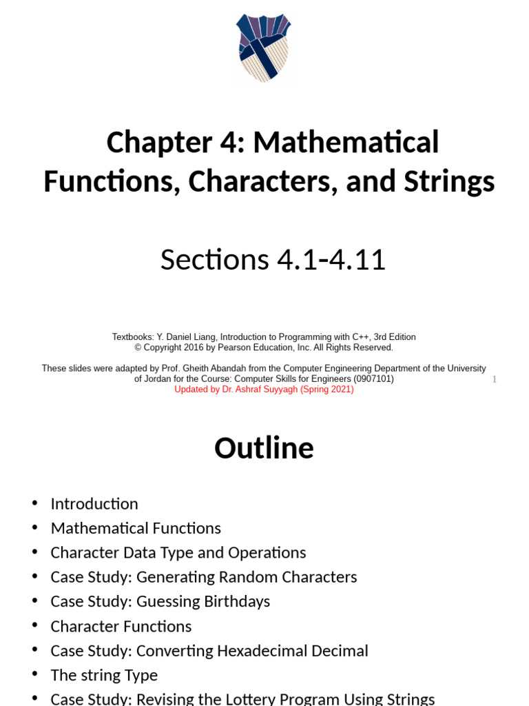 C++ Mathematical Functions & Strings Guide | PDF | Letter Case | String ...