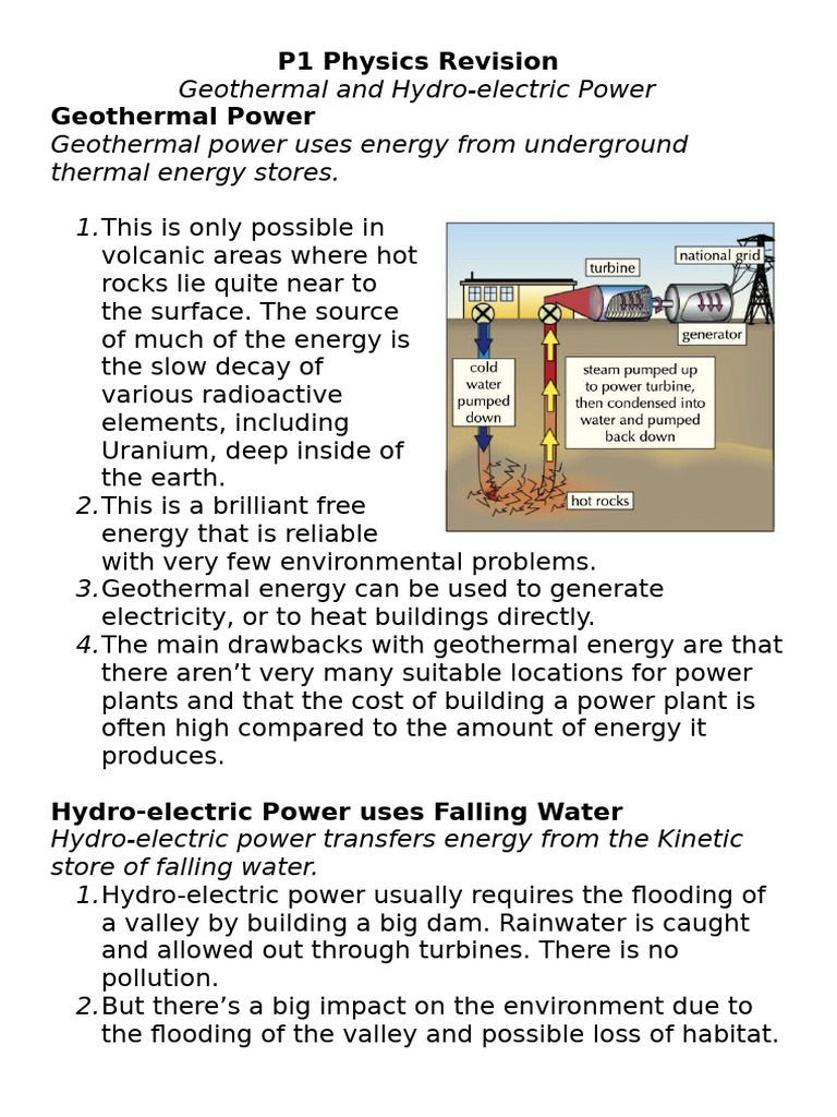 Geothermal & Hydro-electric Power Overview | PDF