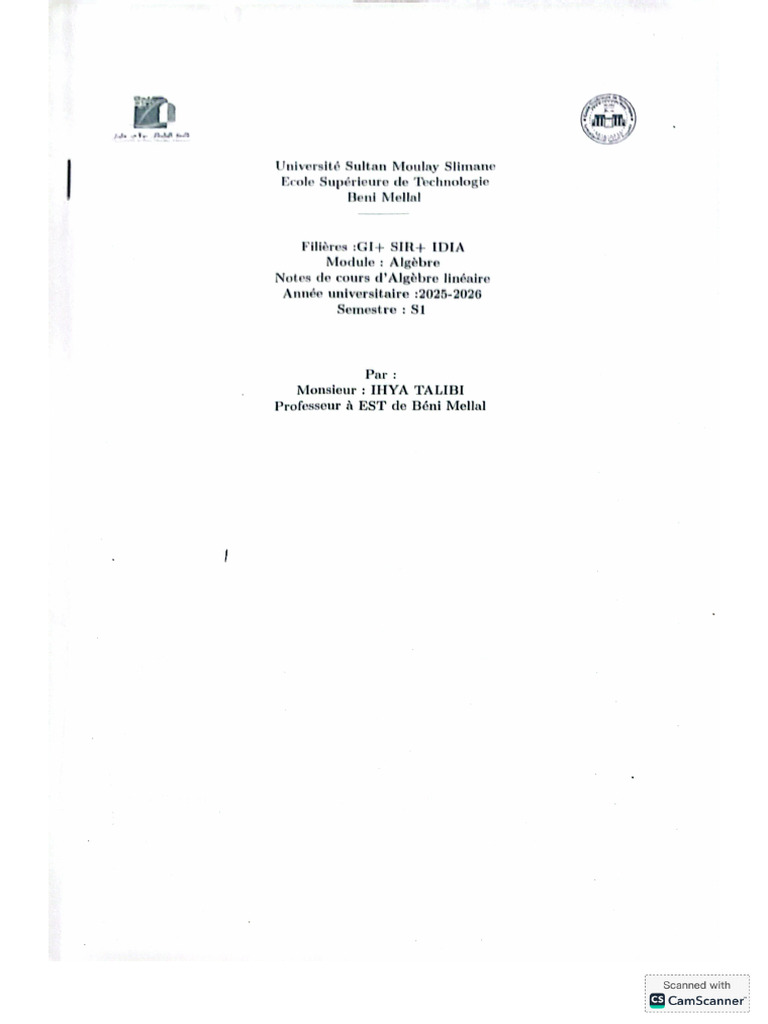 Algebra s1 Partie 1 | PDF