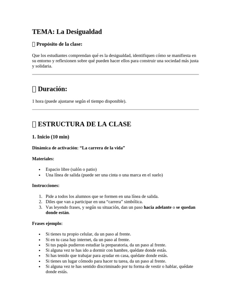 La Desigualdad | PDF | Desigualdad social | Discriminación y relaciones ...