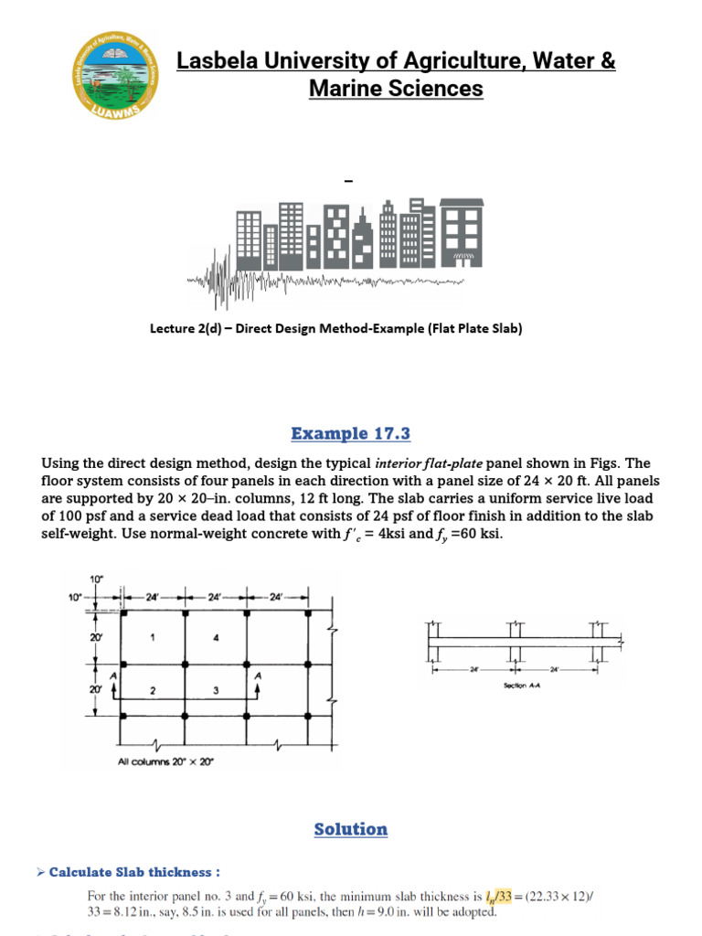 Direct Design Method for Flat Plates | PDF | Masonry | Architectural ...