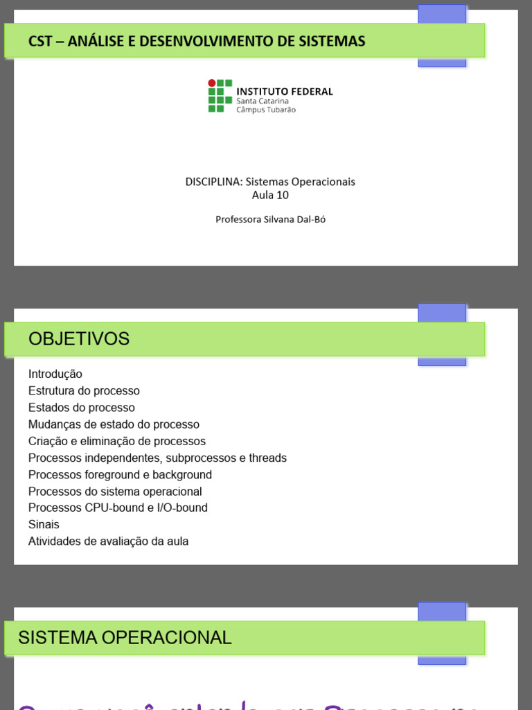 Aula 06 - Processos 0811 | PDF | Processo (informática) | Sistema ...
