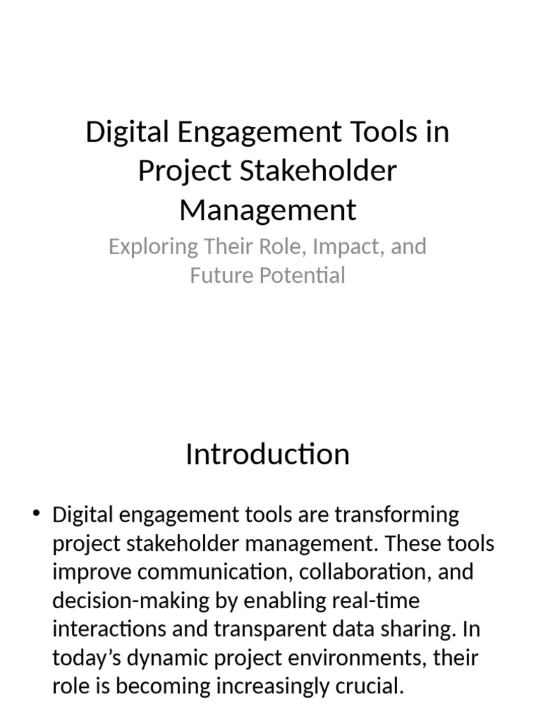 Digital Engagement Tools Presentation | PDF