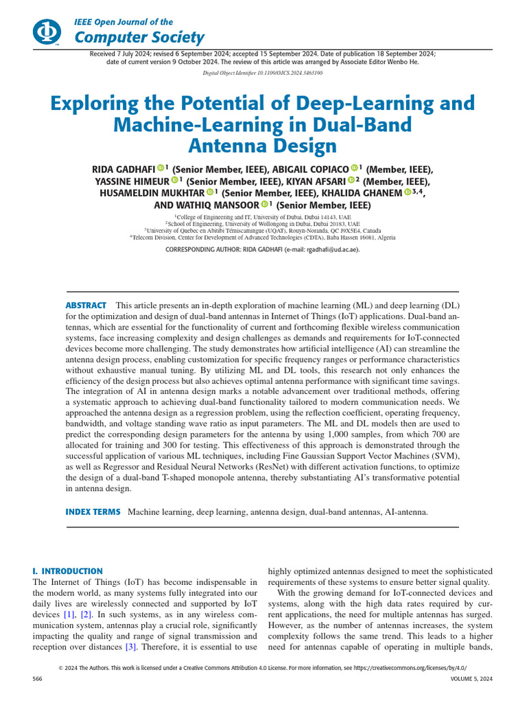 AI-Driven Dual-Band Antenna Design | PDF | Machine Learning | Antenna ...